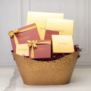 A basket of chocolates and other gifts